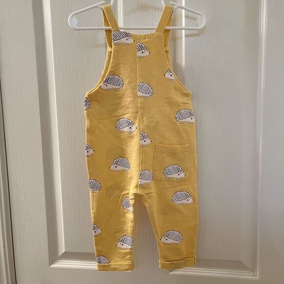 Zara Baby Yellow Hedgehog Overalls Cotton Size 9-12 Months NWOT - Picture 7 of 10